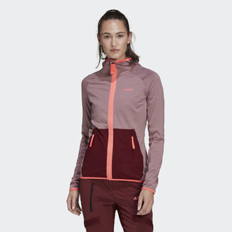 adidas Terrex Tech Fleece Light Hooded Hiking Jacket Magic Mauve XS Womens  - ShopStyle