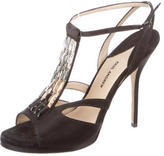 Thumbnail for your product : Paul Andrew Satin Crystal Embellished Sandals
