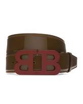 Bally Mirror B Leather Belt, Taupe