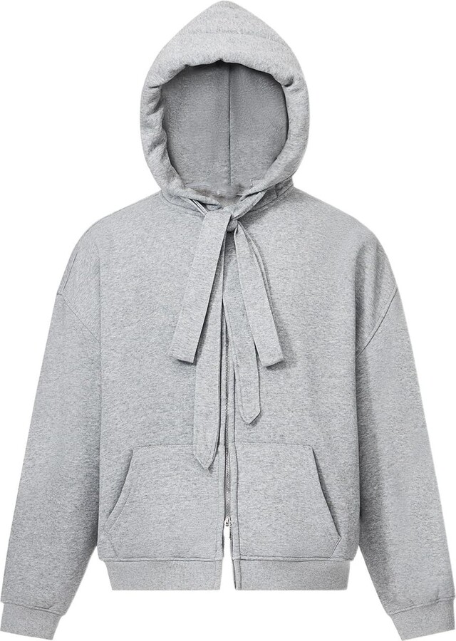 AYXQYZJP Men's Hoodies Sweatshirts Retro Plush Lined Zip Up Outerwear-Grey-X-Small