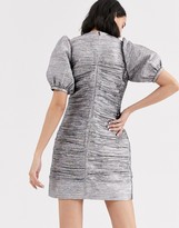 Thumbnail for your product : 2nd Day Edition Dandy metallic puff sleeve mini dress
