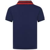 Thumbnail for your product : Gucci GUCCIBoys Navy Blue Embroidered Polo Top