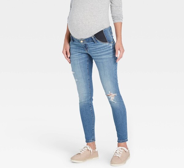 Under Belly Distressed Skinny Maternity Jeans - Isabel Maternity
