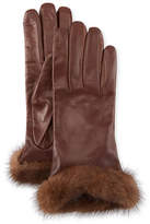 Thumbnail for your product : Guanti Giglio Fiorentino Leather Gloves w/ Mink Fur Cuffs
