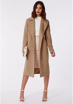 Thumbnail for your product : Missguided Kimberley Premium Waterfall Coat Camel