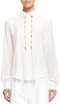 Thumbnail for your product : Chloé Scalloped-Cutout Button-Up Shirt