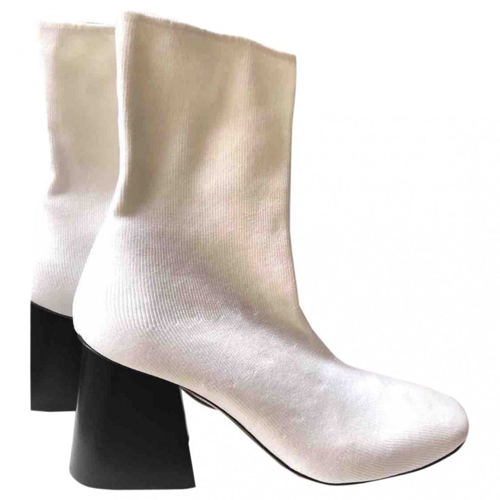 celine white ankle boots