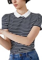 Thumbnail for your product : Hallhuber Striped Round Collar Top