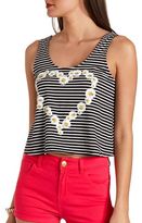 Thumbnail for your product : Charlotte Russe Bow-Back Daisy Chain Striped Crop Top