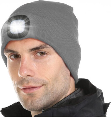 Light Hat LED Beanie for Men Women,3 Mode Adjustable Brightness Headlamp Winter Lighted Beanie Cap,USB Rechargeable LED Beanie Hat,for Biking Jogging Camping Fishing 
