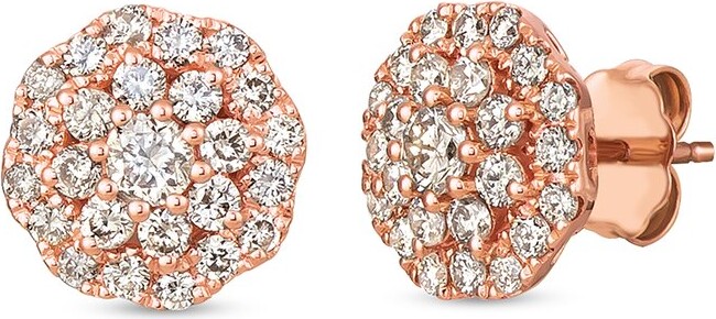 LeVian Scallop 14K Rose Gold 0.21 Ct. Tw. Diamond Earrings