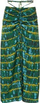 Safia Shibori printed midi skirt 