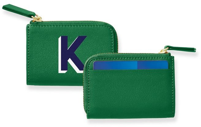 kelly green leather purse