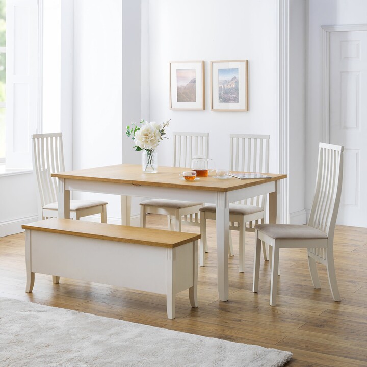 Dunelm Davenport Rectangular Dining Table with 1 Bench with 4 Vermont