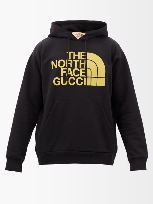 Gucci X The North Face Cotton-jersey Hoodie - Black Yellow - ShopStyle