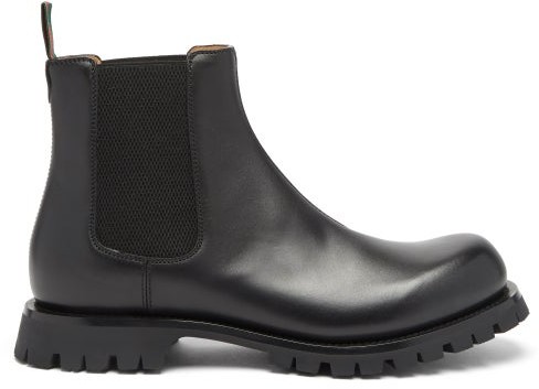 gucci stripe leather boot