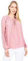 Thumbnail for your product : Liverpool Shirred Blouse with Neck Ties
