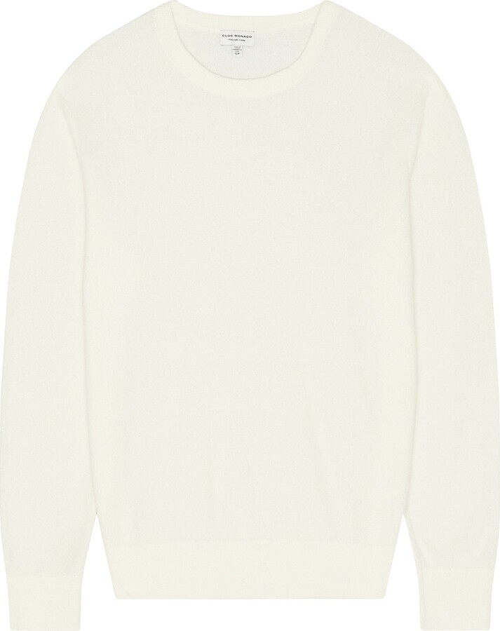 Club Monaco Micro Boucle Sweater in Cream
