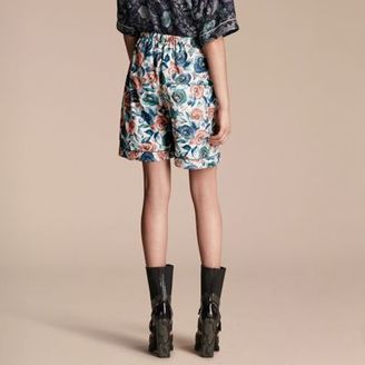 Burberry Watercolour Rose Silk Cotton Pyjama-style Shorts