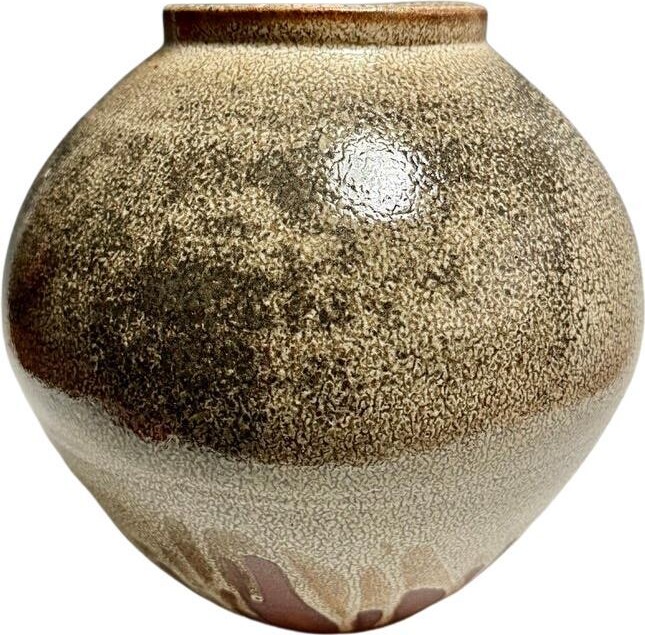 Jason Fox Ceramics Large Shino Glazed Ceramic Tsubo By Jason Fox