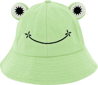 Haoohu Frog Hat Adults Cotton Bucket Hat Frog Cap Fisherman Beach