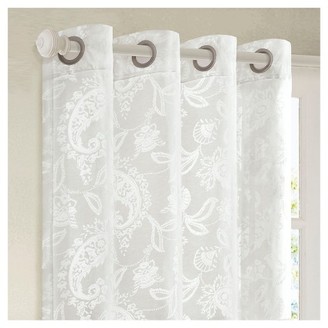 Flor Paisley Burn-Out Sheer Curtain Panel - White (50"x95")