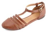 Thumbnail for your product : Qupid Cap-Toe T-Strap Flat Sandals