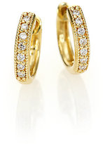 Thumbnail for your product : Jude Frances Classic Diamond & 18K Yellow Gold Huggie Hoop Earrings/0.5"
