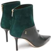 Thumbnail for your product : Jimmy Choo Beyla 85 Leather And Suede Ankle Boots - Womens - Dark Green