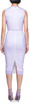 Thumbnail for your product : Victoria Beckham Sleeveless Crewneck Fitted Dress with Organza Overlay