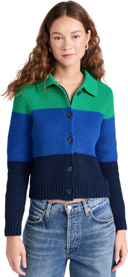 525 Joanna Colorblocked Honeycomb Cardigan