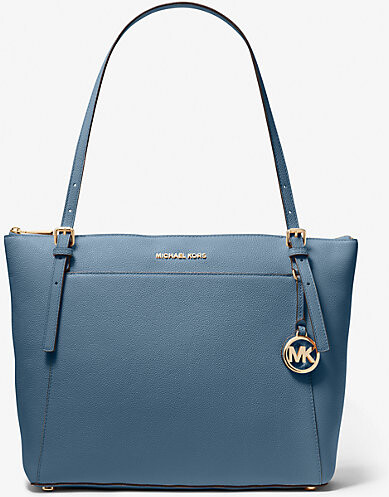 Bag FREE With Perfume Bolso Tote Michael Kors Voyager Grande De Piel Para  Mujer Azul Y Espacioso Mediano Con Logotipo