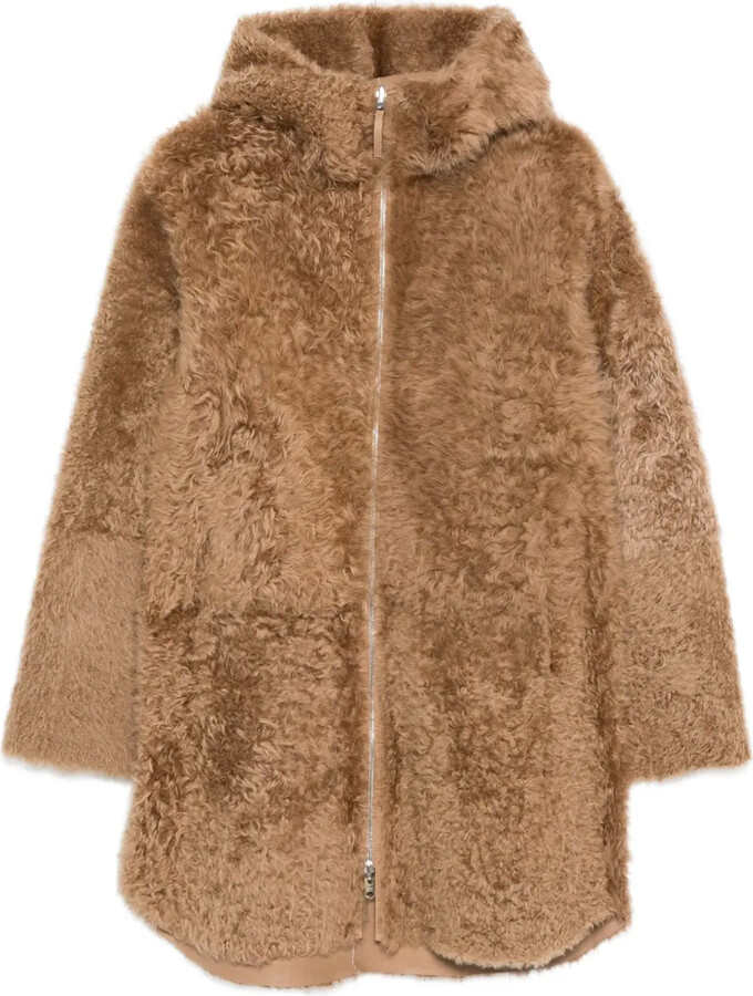 Utzon Joli hooded shearling coat