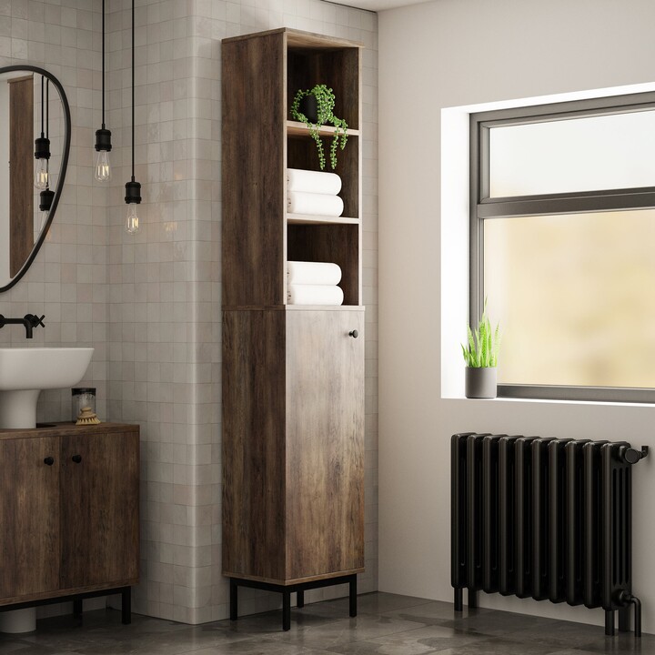 Dunelm Fulton Pine Effect Bathroom Tall Unit Brown ShopStyle