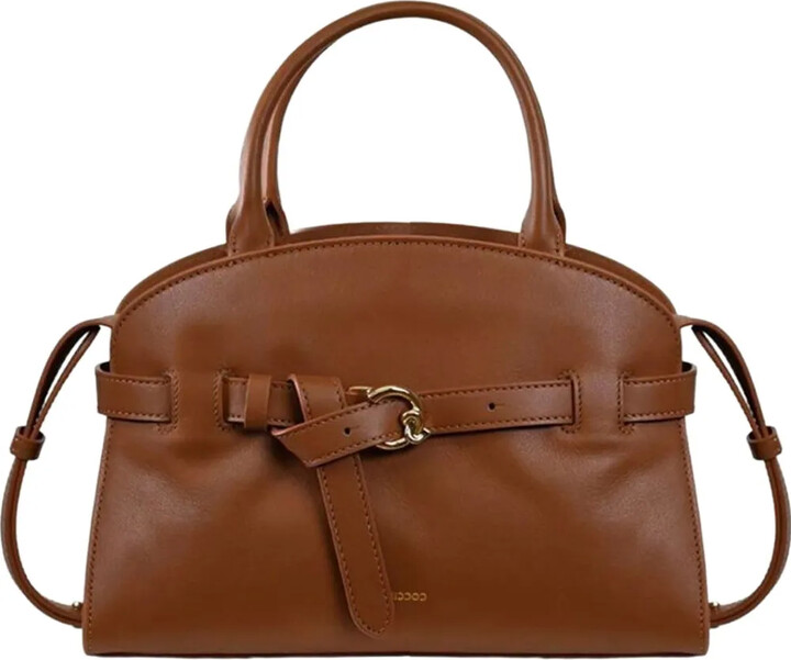 Belt-Buckle Leather Shoulder Bag
