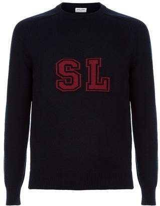 Saint Laurent Initial Print Cashmere Sweater