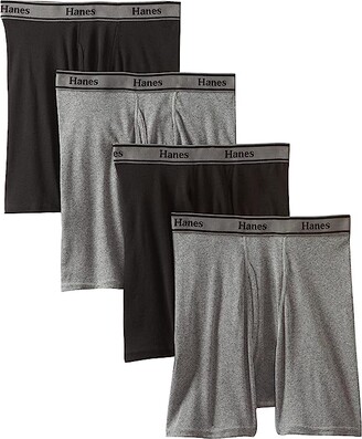 Hanes Ultimate Men's 4-Pack FreshIQ Tagless Cotton Boxer with ComfortFlex  Waistband Briefs (Black/Grey) Men's Underwear - ShopStyle