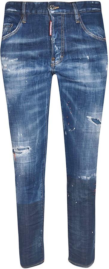 machine distressed jeans