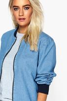 Thumbnail for your product : boohoo Katie Light Weight MA1 Denim Bomber