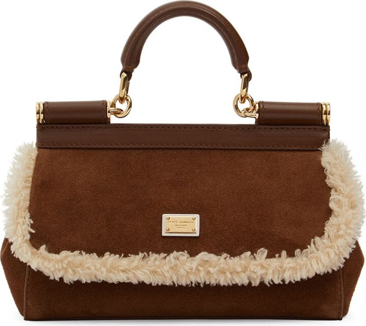 Dolce & Gabbana Small elongated Sicily suede bag - ShopStyle