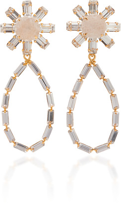 Bounkit Gold-Tone, Crystal And Moonstone Earrings