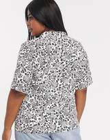 Thumbnail for your product : Lovedrobe Printed Reverse Collar Shirt With Tie