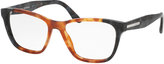 Thumbnail for your product : Prada Square Two-Tone Optical Frames, Brown/Gray
