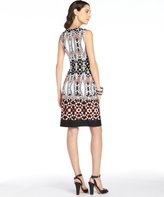 Thumbnail for your product : Taylor Black And White Stretch Printed Sleeveless Dress