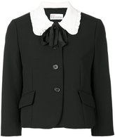 Red Valentino - contrast collar jacket - women - Polyester/Spandex/Elasthanne/Acétate/Viscose - 42