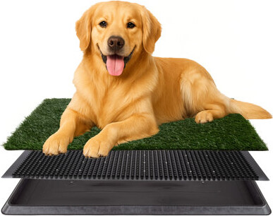 Petmaker Artificial Grass Puppy Pee Pad for Dogs and Small Pets with Tray - 20x30 inches Washable 3-Layer Reusable Indoor Dog Potty Grass Training Pad