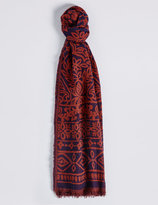 Thumbnail for your product : M&S Collection Pure Cotton Jacquard Print Scarf