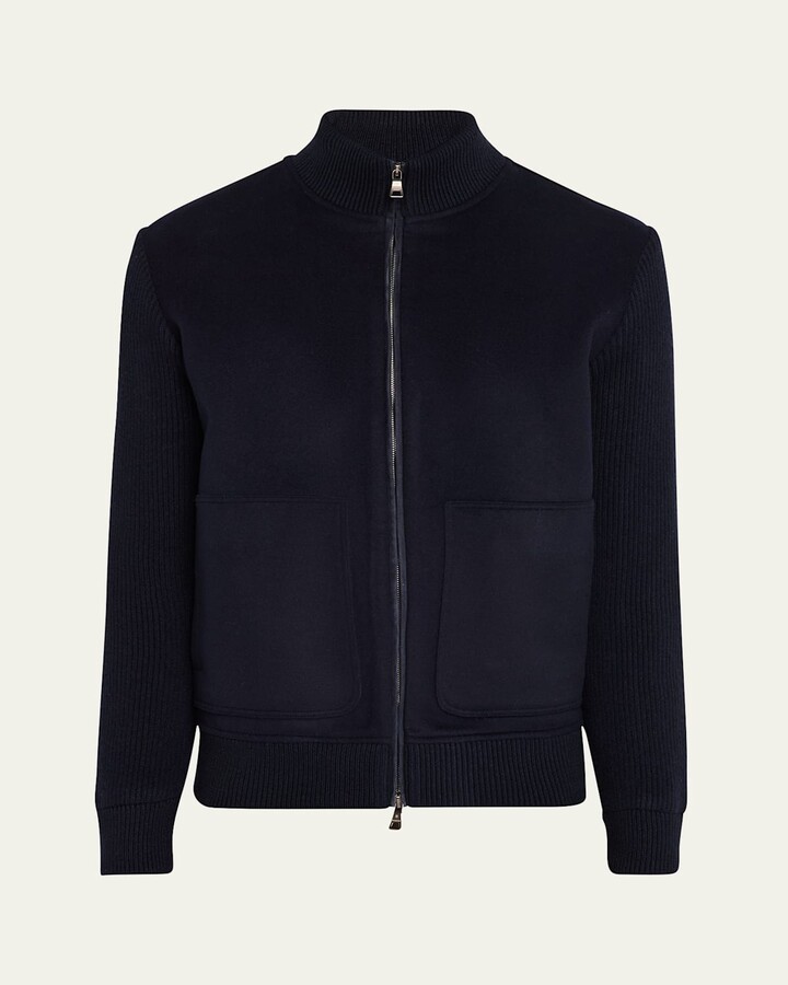 Men's Wool Full-Zip Sweater
