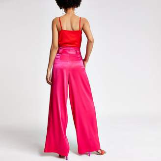 River Island Bright pink wide leg trousers