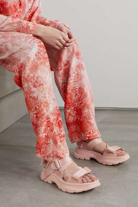 Alexander McQueen Buckled Grosgrain And Leather Exaggerated-sole Sandals -  Pink - ShopStyle